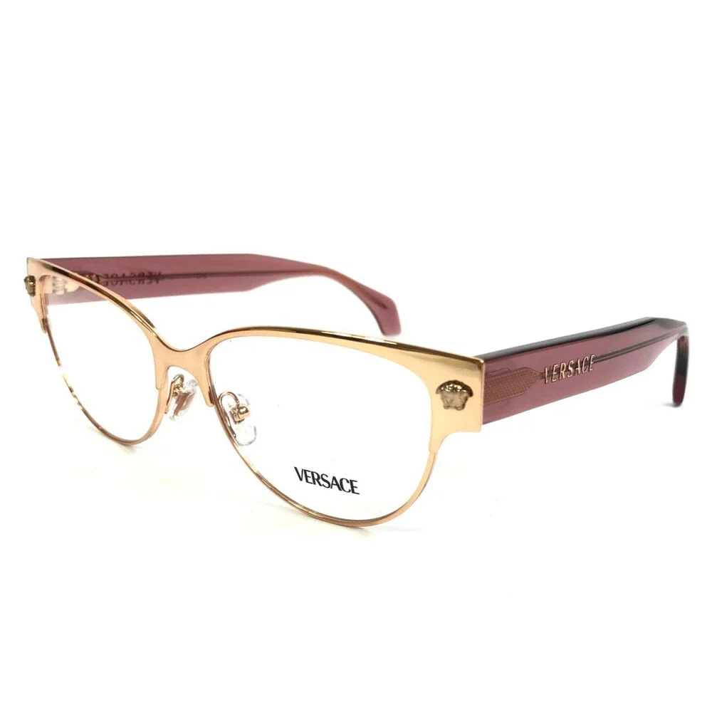 Versace Eyeglasses Frames MOD.1318 1412 Purple Gold Cat Eye Full Rim 53-15-140
